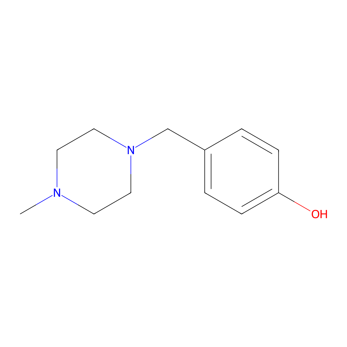 4-((4-Methylpiperazin-1-yl)methyl)phenol molecular structure, CAS 80166-00-3