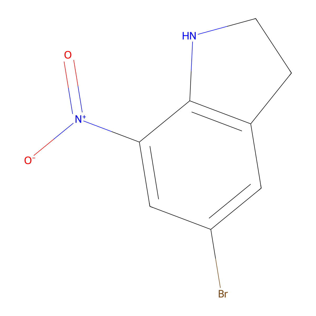 5-Bromo-7-nitroindoline molecular structure, CAS 80166-90-1
