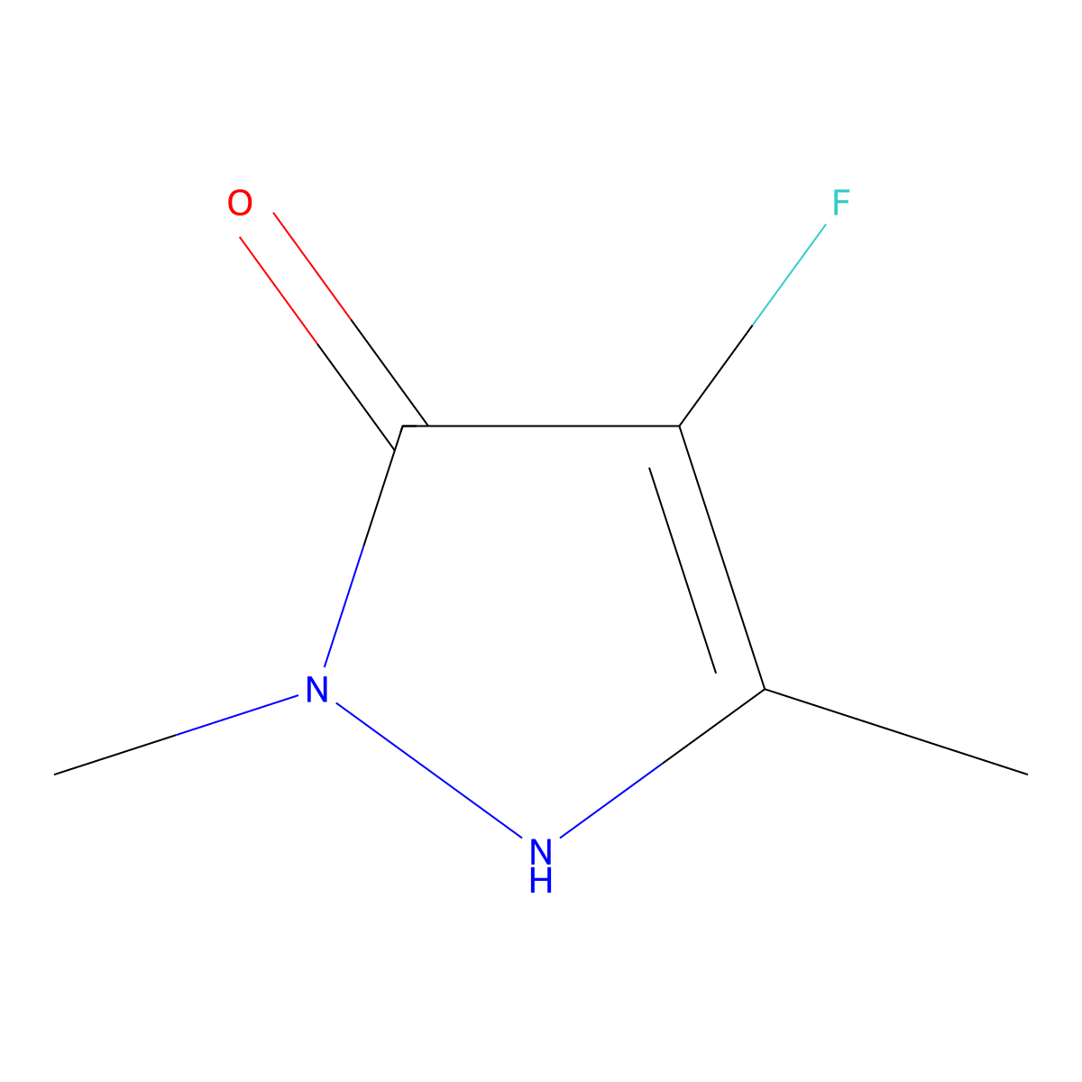 4-fluoro-1,3-dimethyl-1H-pyrazol-5-ol molecular structure, CAS 80171-20-6