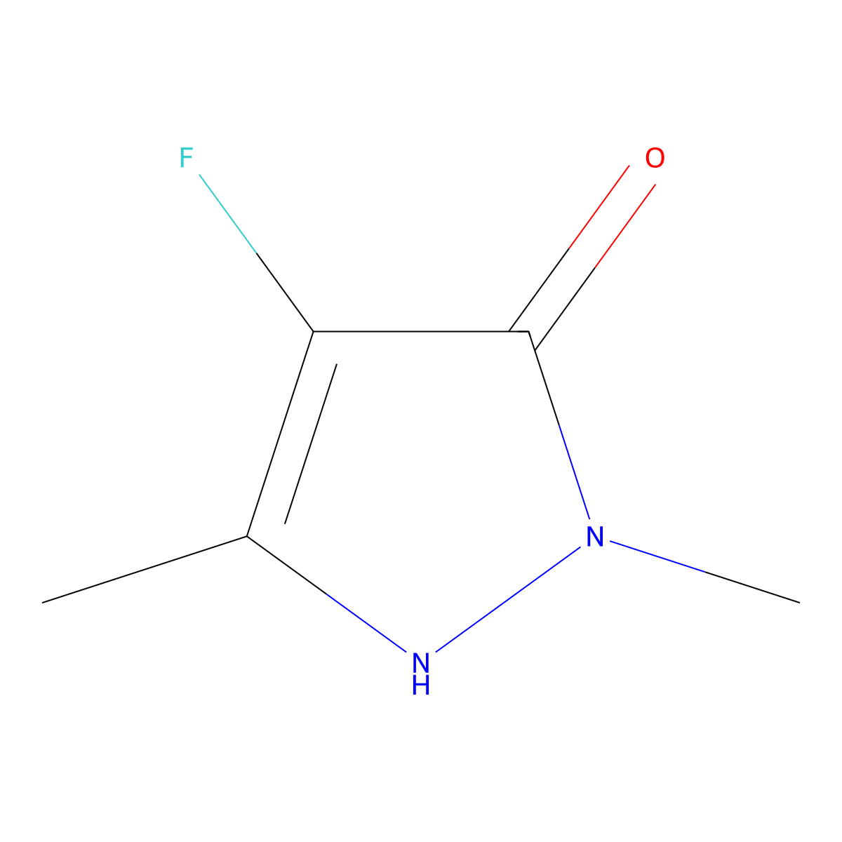 4-fluoro-1,3-dimethyl-1H-pyrazol-5-ol molecular structure, CAS 80171-20-6