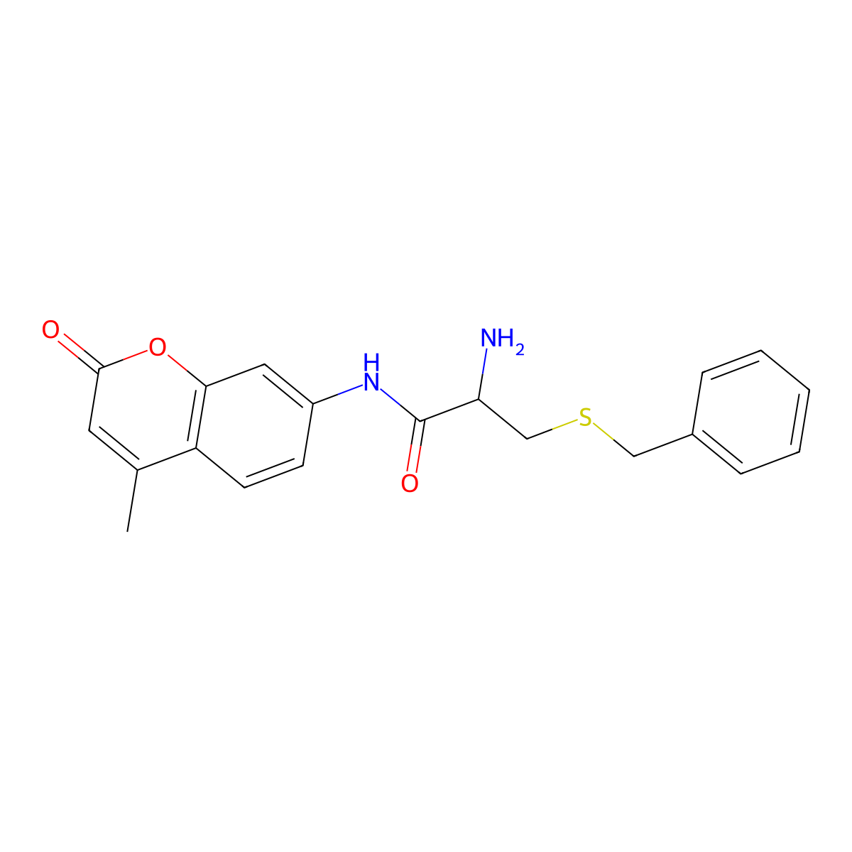 7-Benzylcysteinyl-4-methylcoumarinylamide molecular structure, CAS 80173-27-9