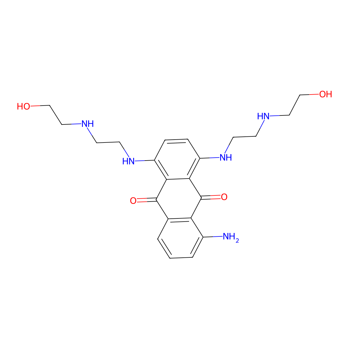 9,10-Anthracenedione, 5-amino-1,4-bis((2-((2-hydroxyethyl)amino)ethyl)amino)- molecular structure, CAS 80173-32-6