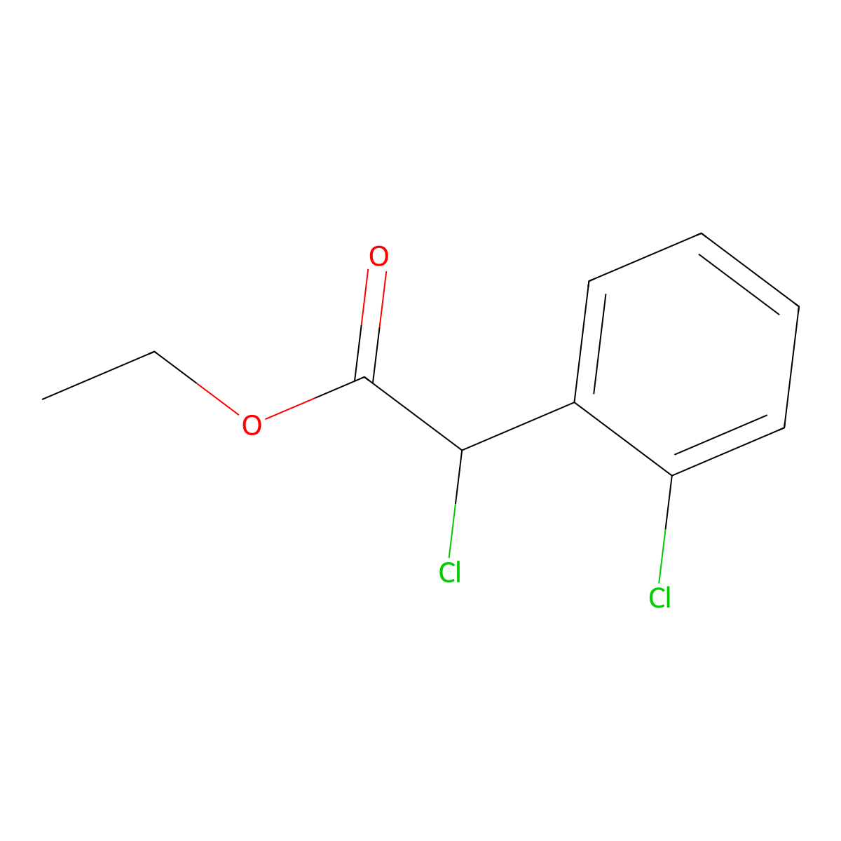 Ethyl 2-chloro-2-(2-chlorophenyl)acetate molecular structure, CAS 80173-43-9