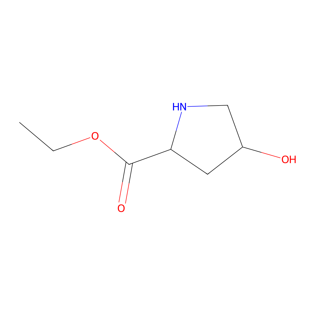 ethyl (2R,4S)-4-hydroxypyrrolidine-2-carboxylate molecular structure, CAS 80174-38-5