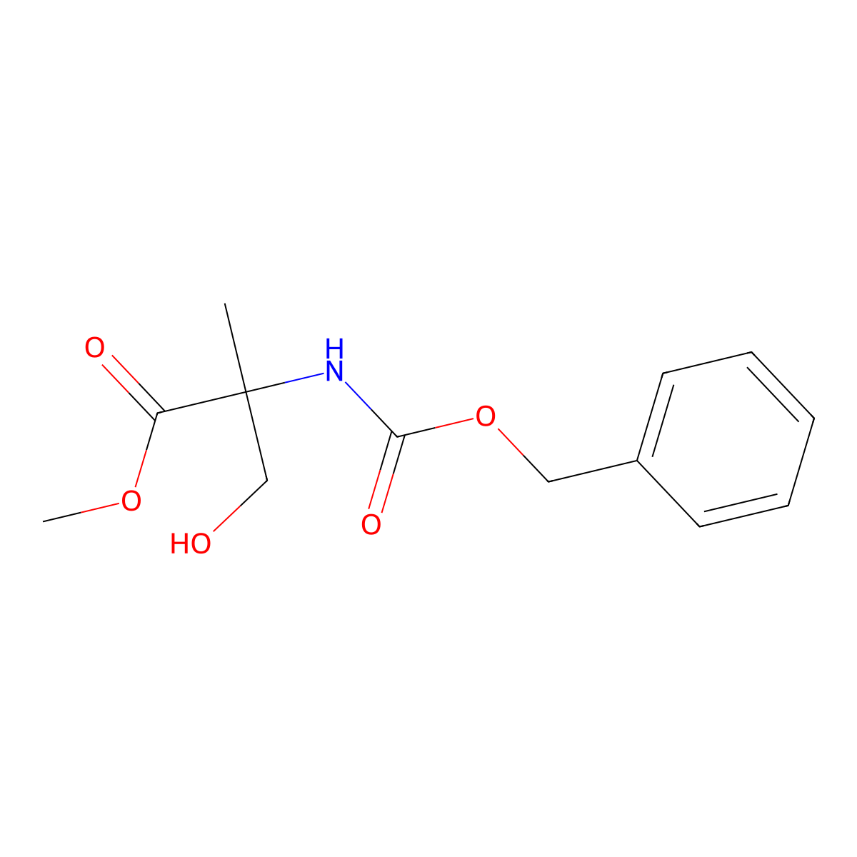 Methyl 2-{[(benzyloxy)carbonyl]amino}-3-hydroxy-2-methylpropanoate molecular structure, CAS 80179-37-9