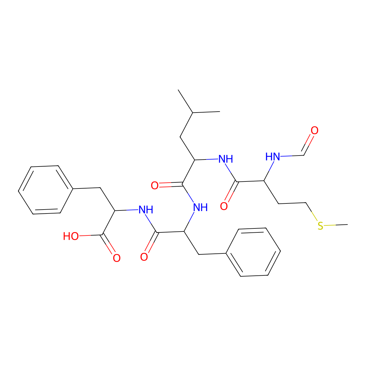 N-formyl-methionyl-leucyl-phenylalanyl-phenylalanine molecular structure, CAS 80180-63-8