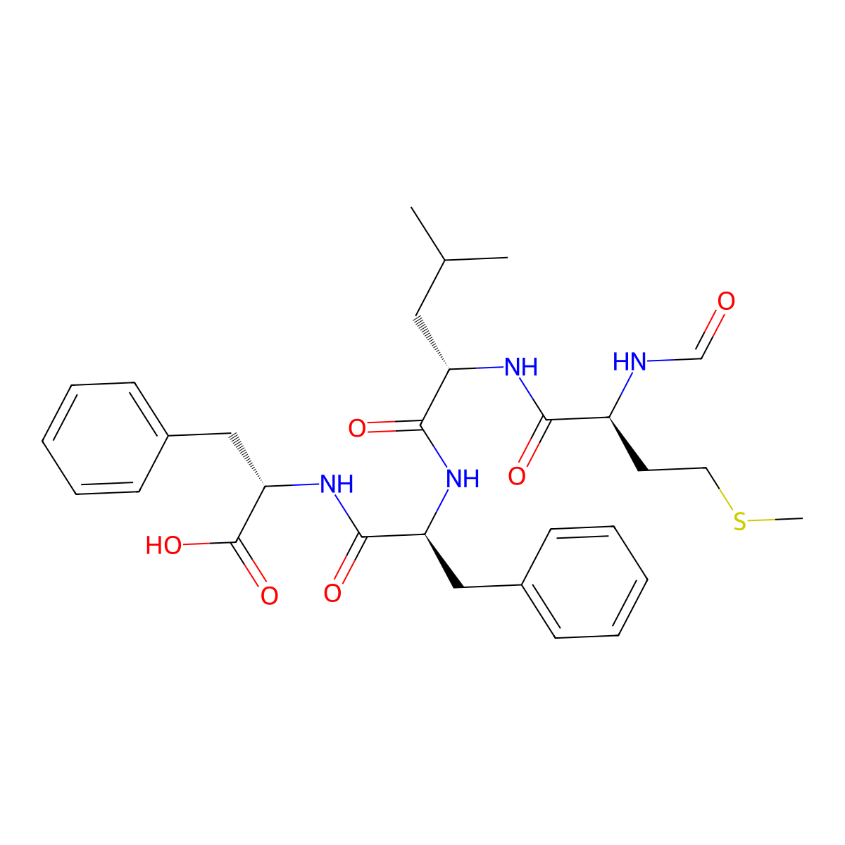 N-formyl-methionyl-leucyl-phenylalanyl-phenylalanine molecular structure, CAS 80180-63-8
