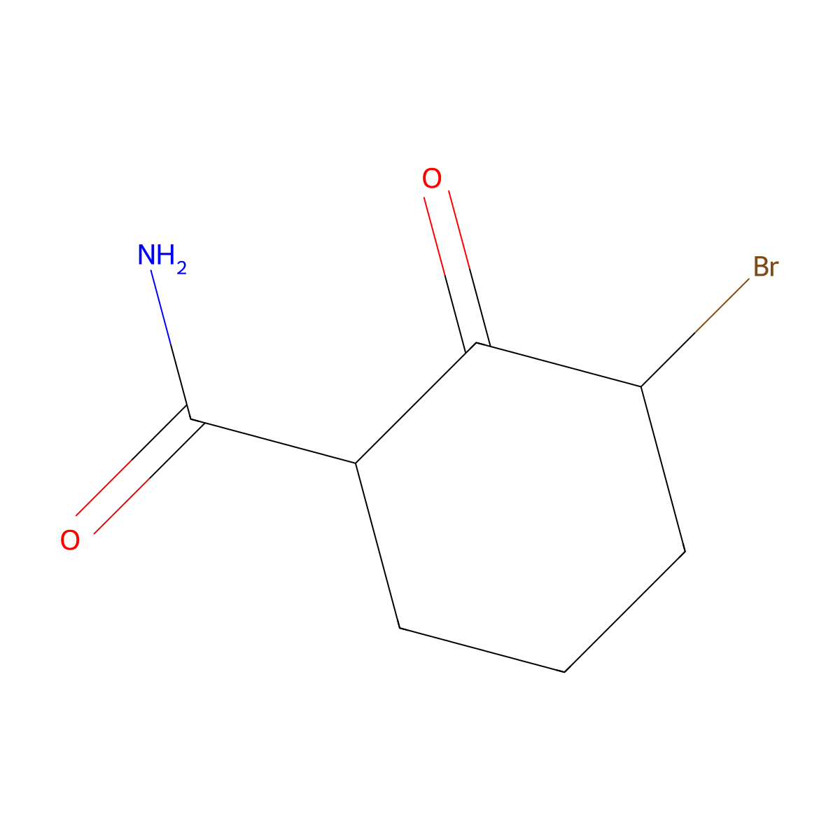 3-Bromo-2-oxocyclohexanecarboxamide molecular structure, CAS 80193-04-0