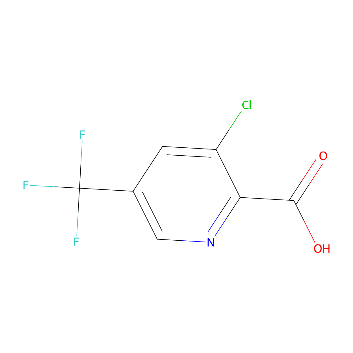 3-Chloro-5-(trifluoromethyl)pyridine-2-carboxylic acid molecular structure, CAS 80194-18-9