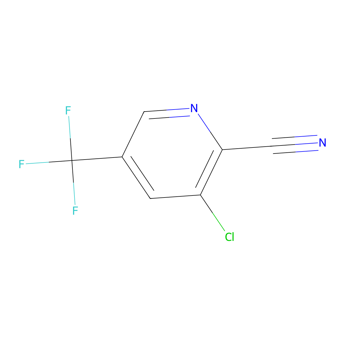 3-Chloro-5-(trifluoromethyl)pyridine-2-carbonitrile molecular structure, CAS 80194-70-3