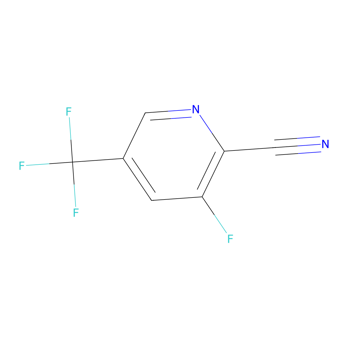 3-Fluoro-5-(trifluoromethyl)pyridine-2-carbonitrile molecular structure, CAS 80194-71-4