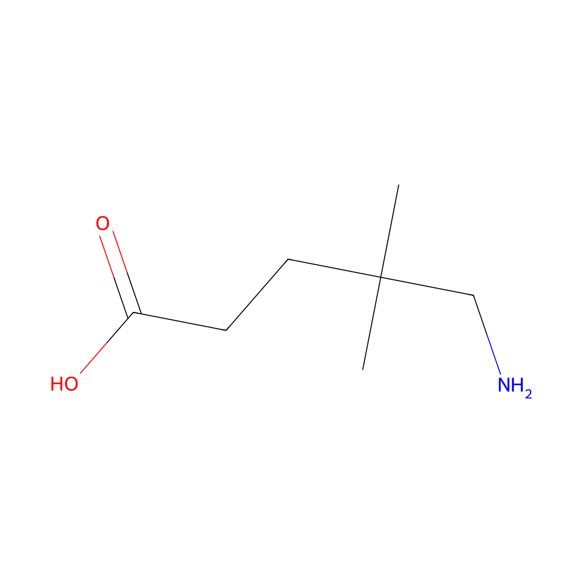 5-Amino-4,4-dimethylpentanoic acid molecular structure, CAS 801978-29-0