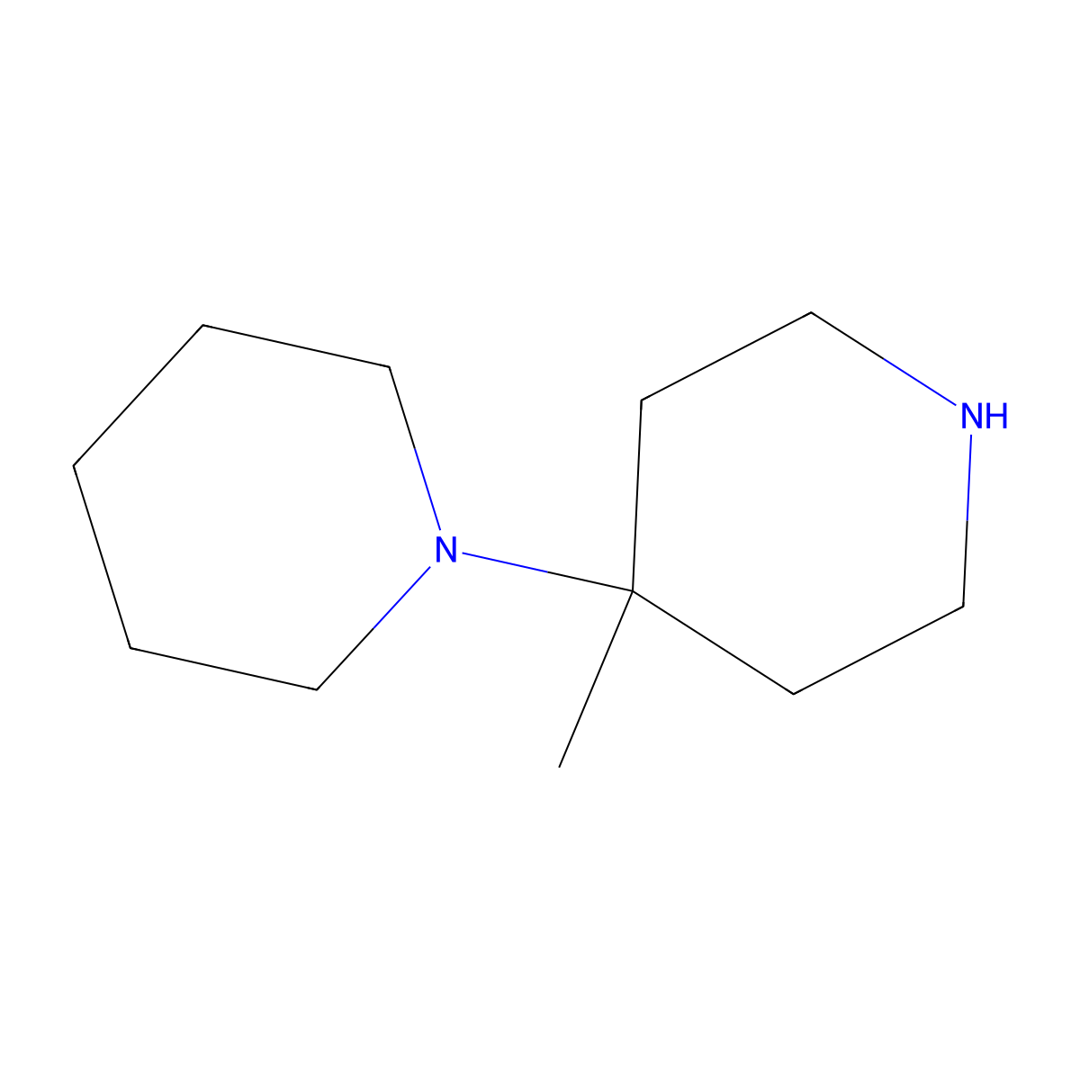 4-Methyl-4-(piperidin-1-yl)piperidine molecular structure, CAS 801979-80-6