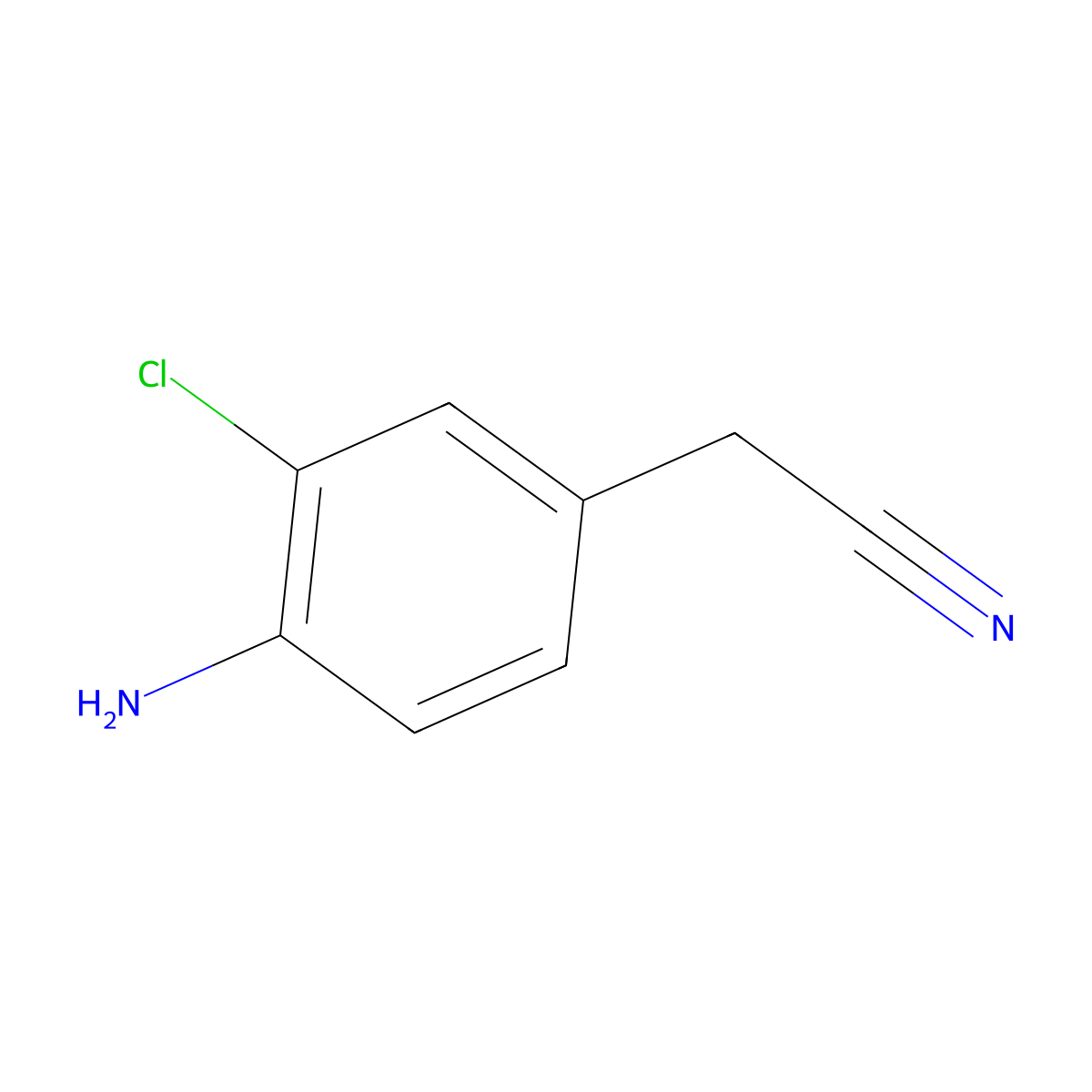 2-(4-Amino-3-chlorophenyl)acetonitrile molecular structure, CAS 80199-02-6