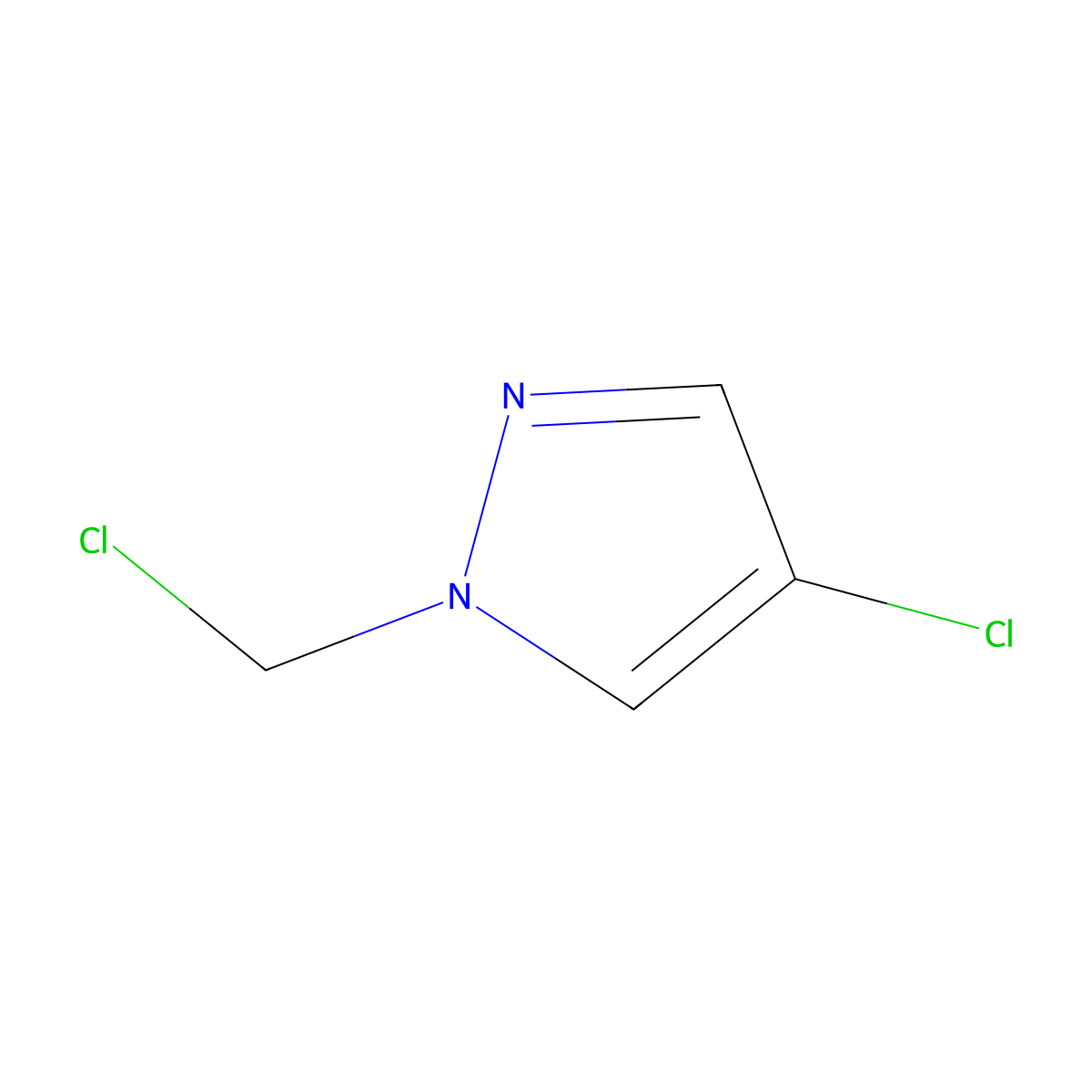 4-chloro-1-(chloromethyl)-1H-pyrazole molecular structure, CAS 80199-87-7