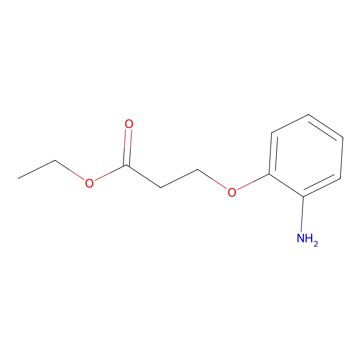 Ethyl 3-(2-aminophenoxy)propanoate molecular structure, CAS 801990-32-9