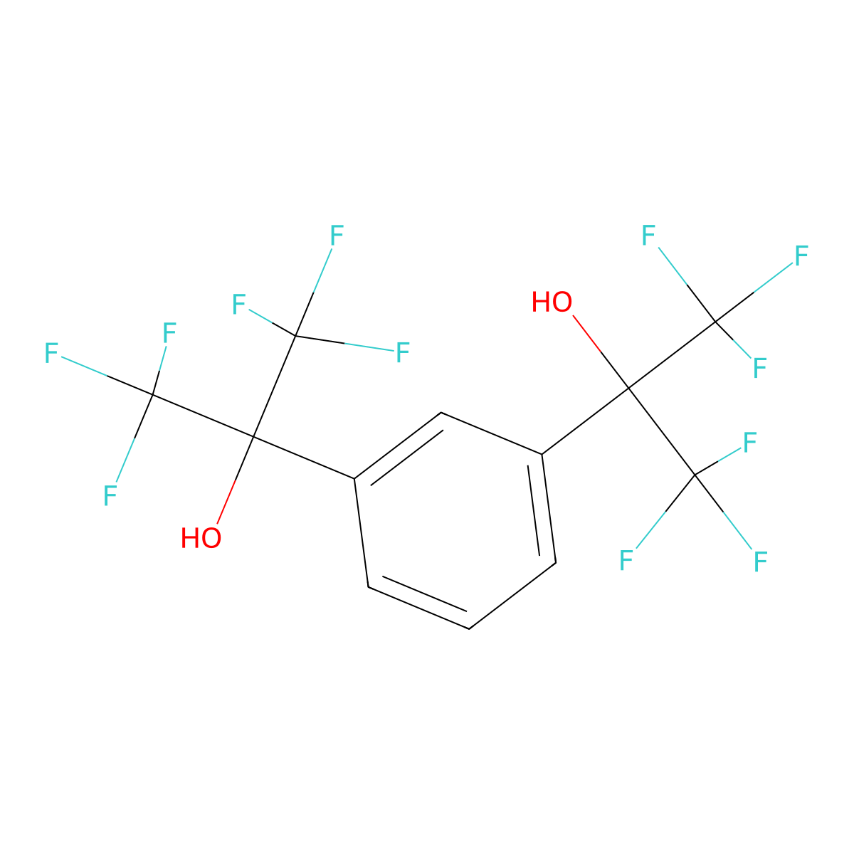 alpha1,alpha1,alpha3,alpha3-Tetrakis(trifluoromethyl)-1,3-benzenedimethanol molecular structure, CAS 802-93-7