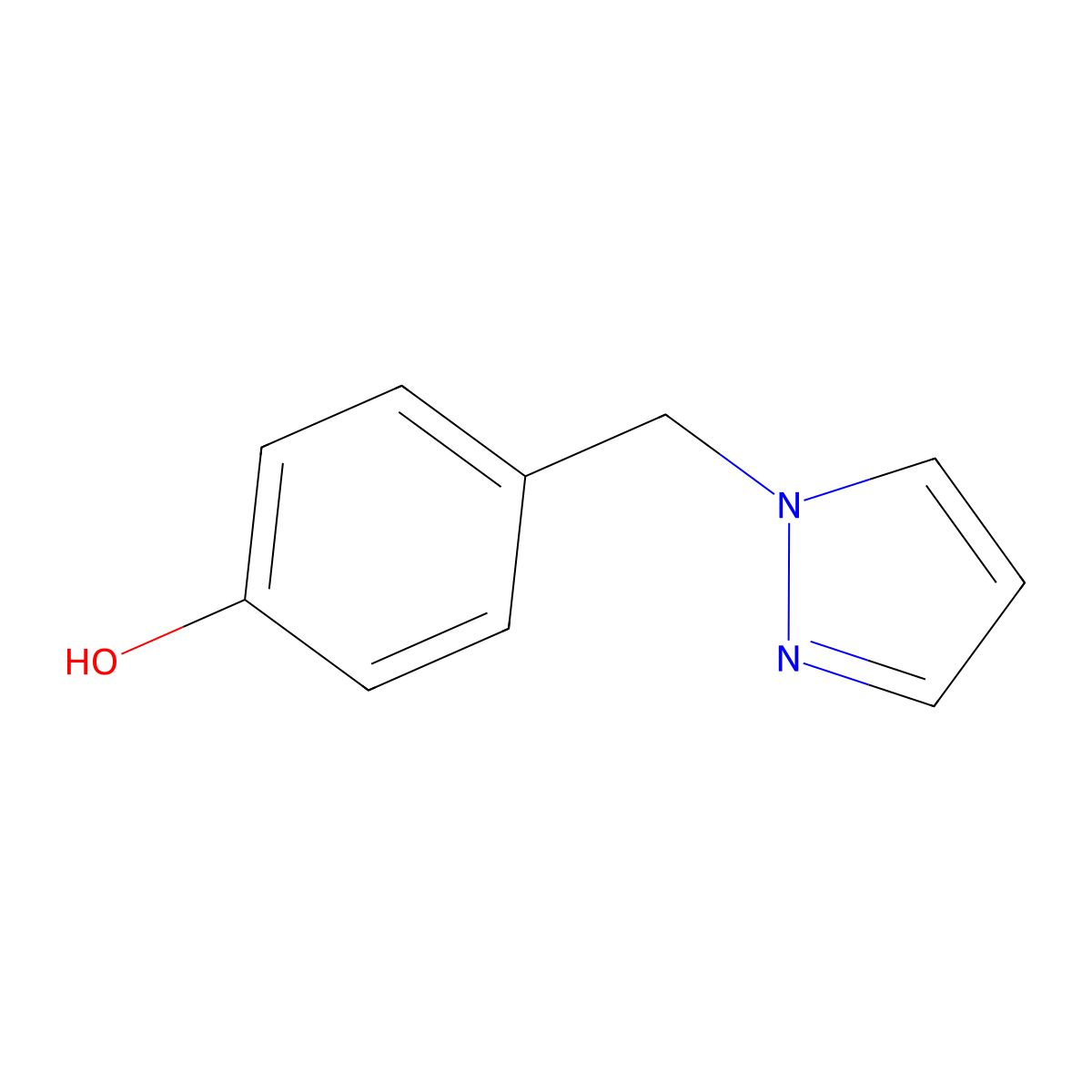 1-(4-Hydroxybenzyl)pyrazole molecular structure, CAS 80200-09-5