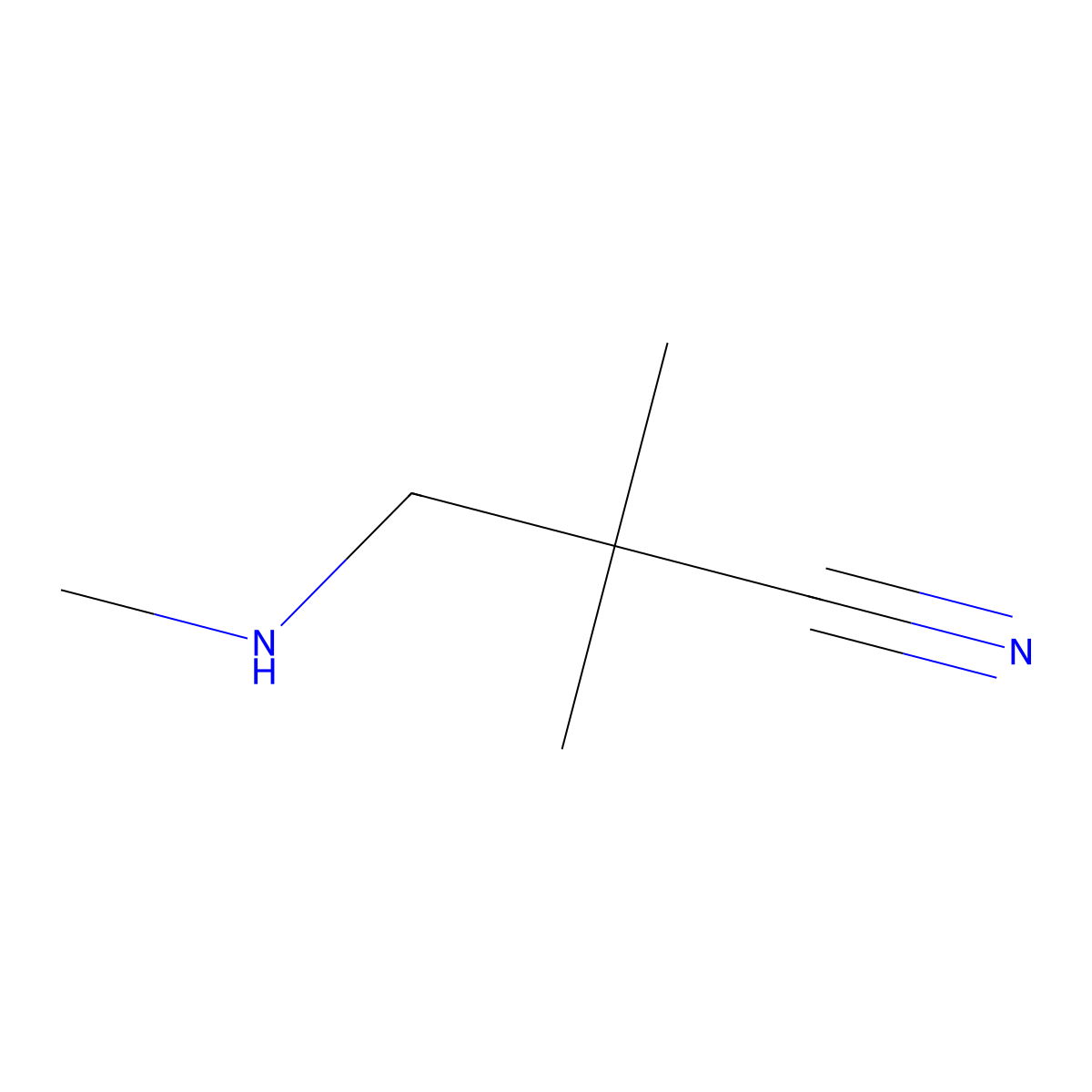 2,2-Dimethyl-3-(methylamino)propanenitrile molecular structure, CAS 802000-67-5