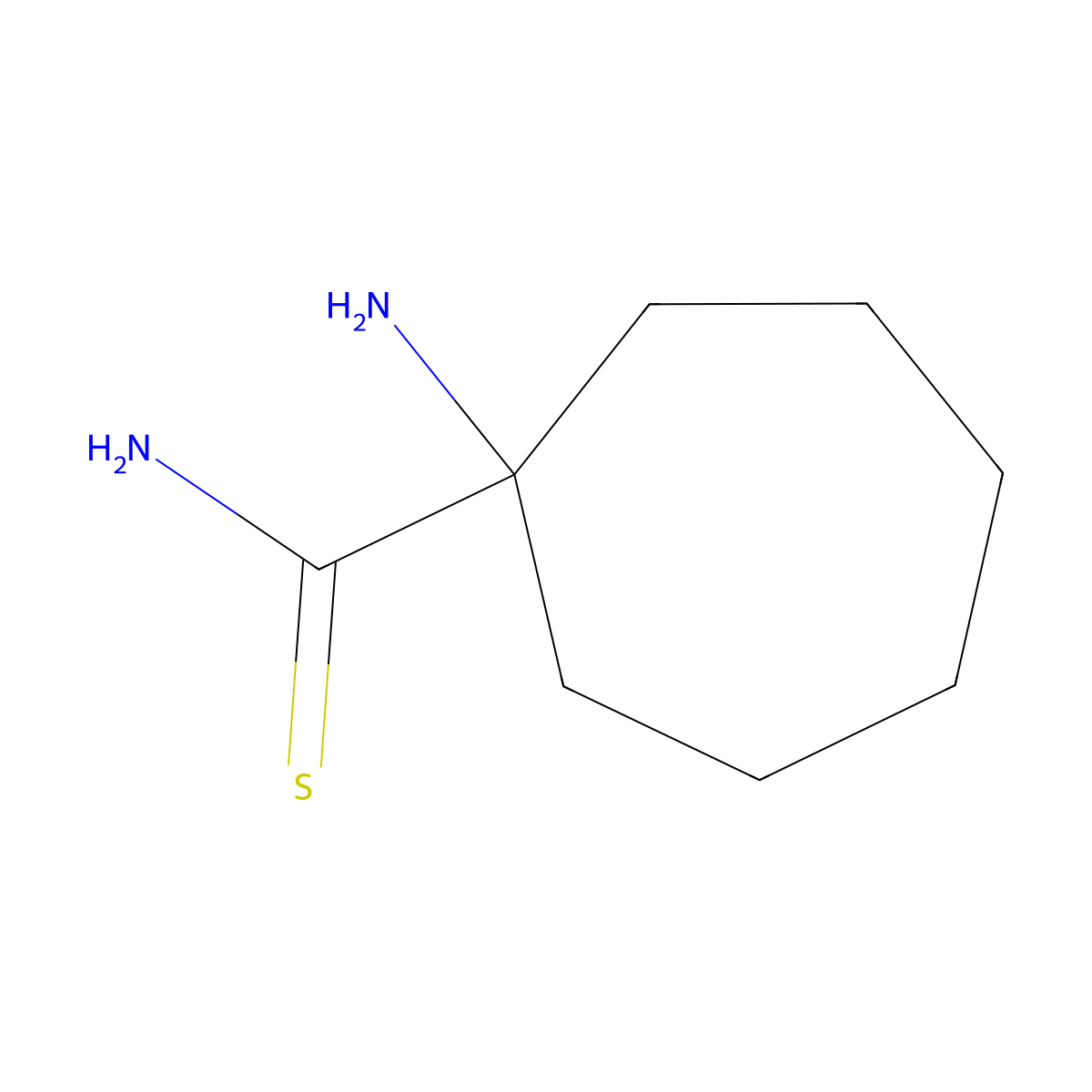 1-Aminocycloheptane-1-carbothioamide molecular structure, CAS 802007-22-3