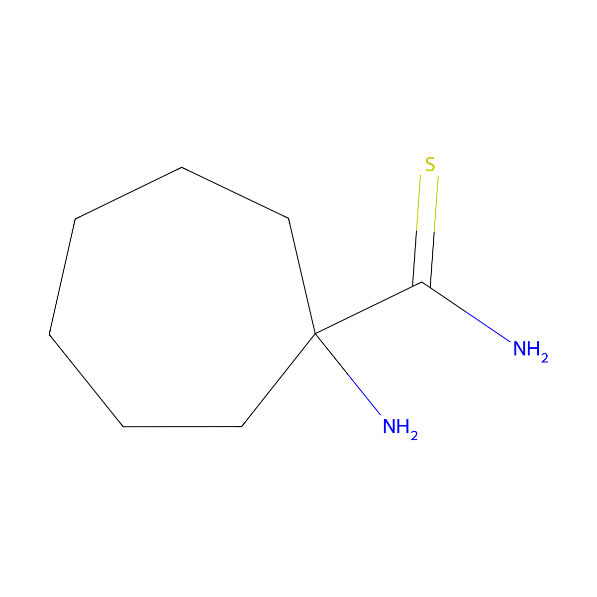 1-Aminocycloheptane-1-carbothioamide molecular structure, CAS 802007-22-3