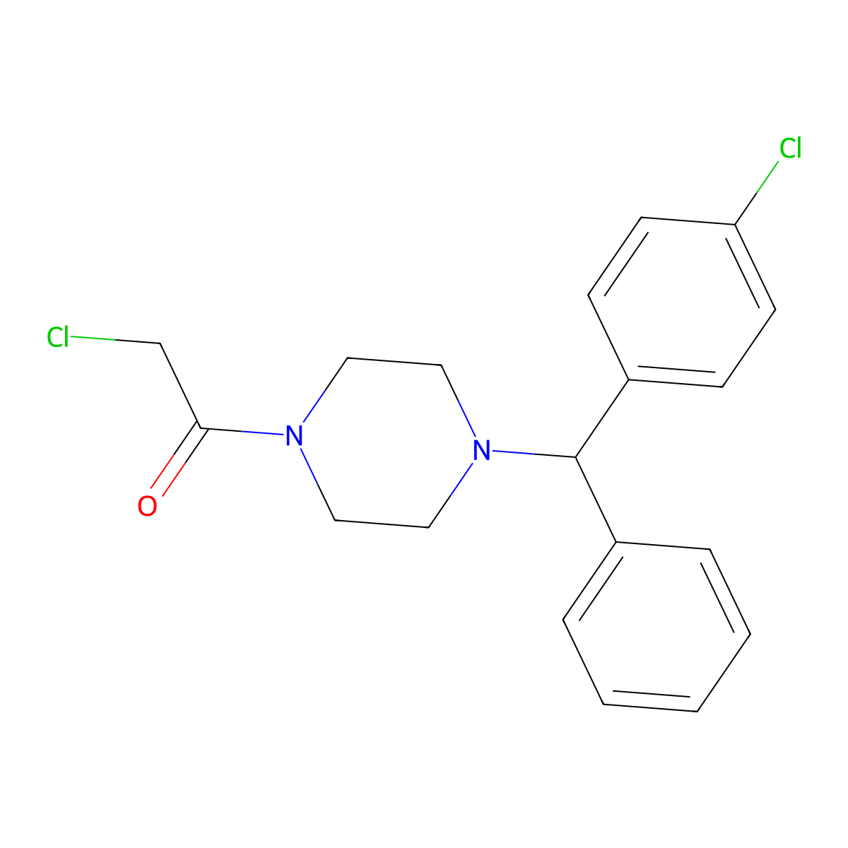 2-Chloro-1-{4-[(4-chlorophenyl)(phenyl)methyl]piperazin-1-yl}ethan-1-one molecular structure, CAS 802009-62-7