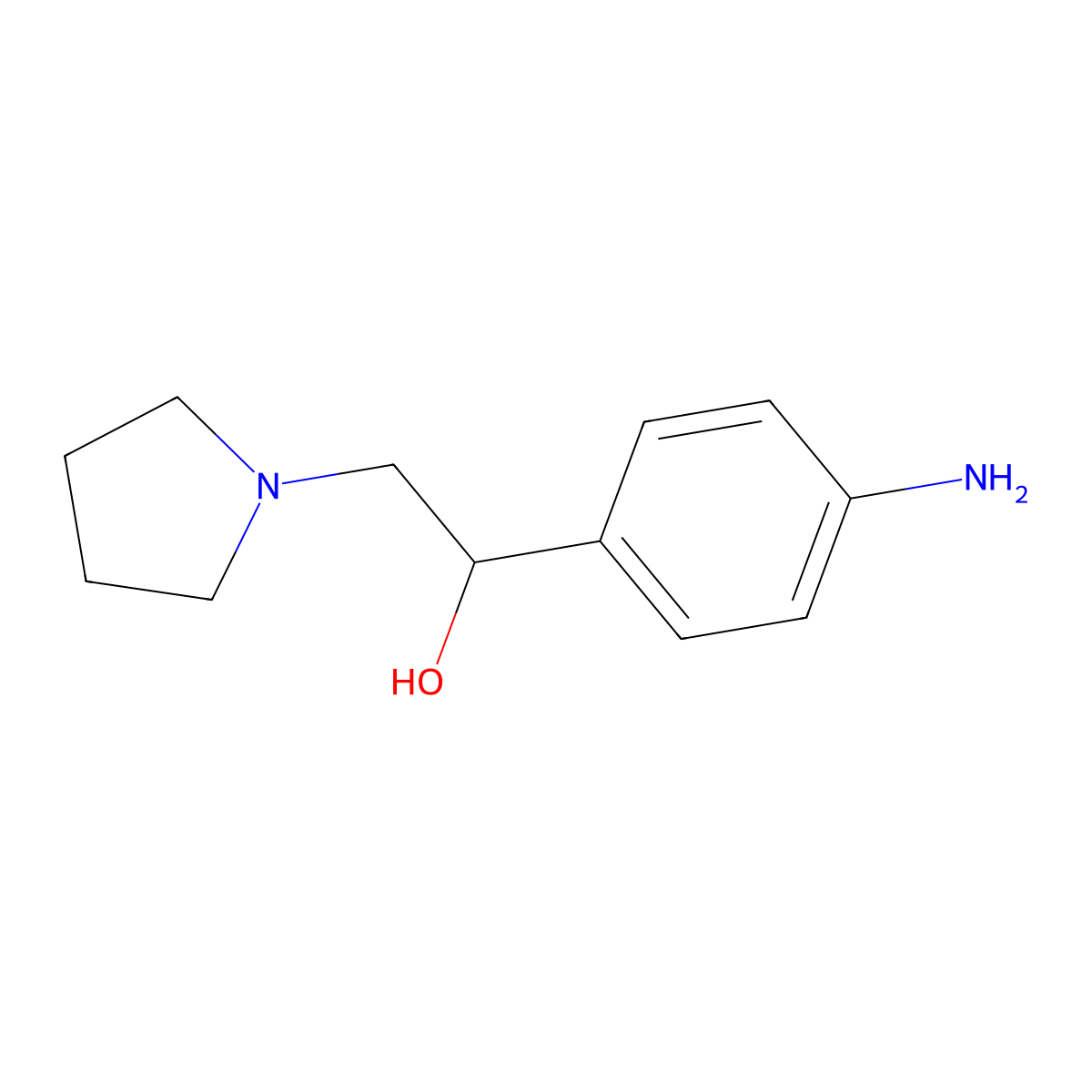 1-(4-Amino-phenyl)-2-pyrrolidin-1-yl-ethanol molecular structure, CAS 802012-31-3