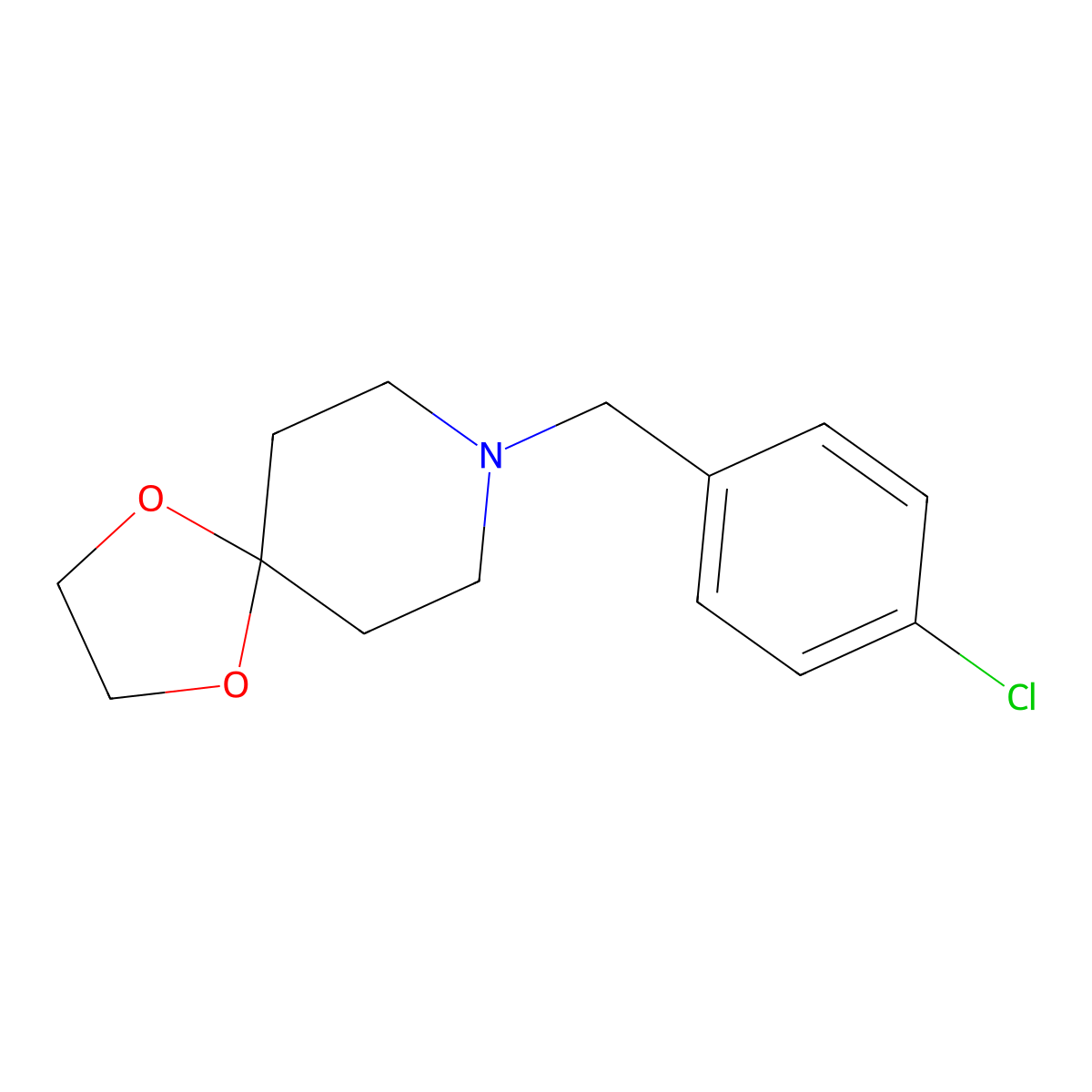 8-[(4-Chlorophenyl)methyl]-1,4-dioxa-8-azaspiro[4.5]decane molecular structure, CAS 802024-69-7