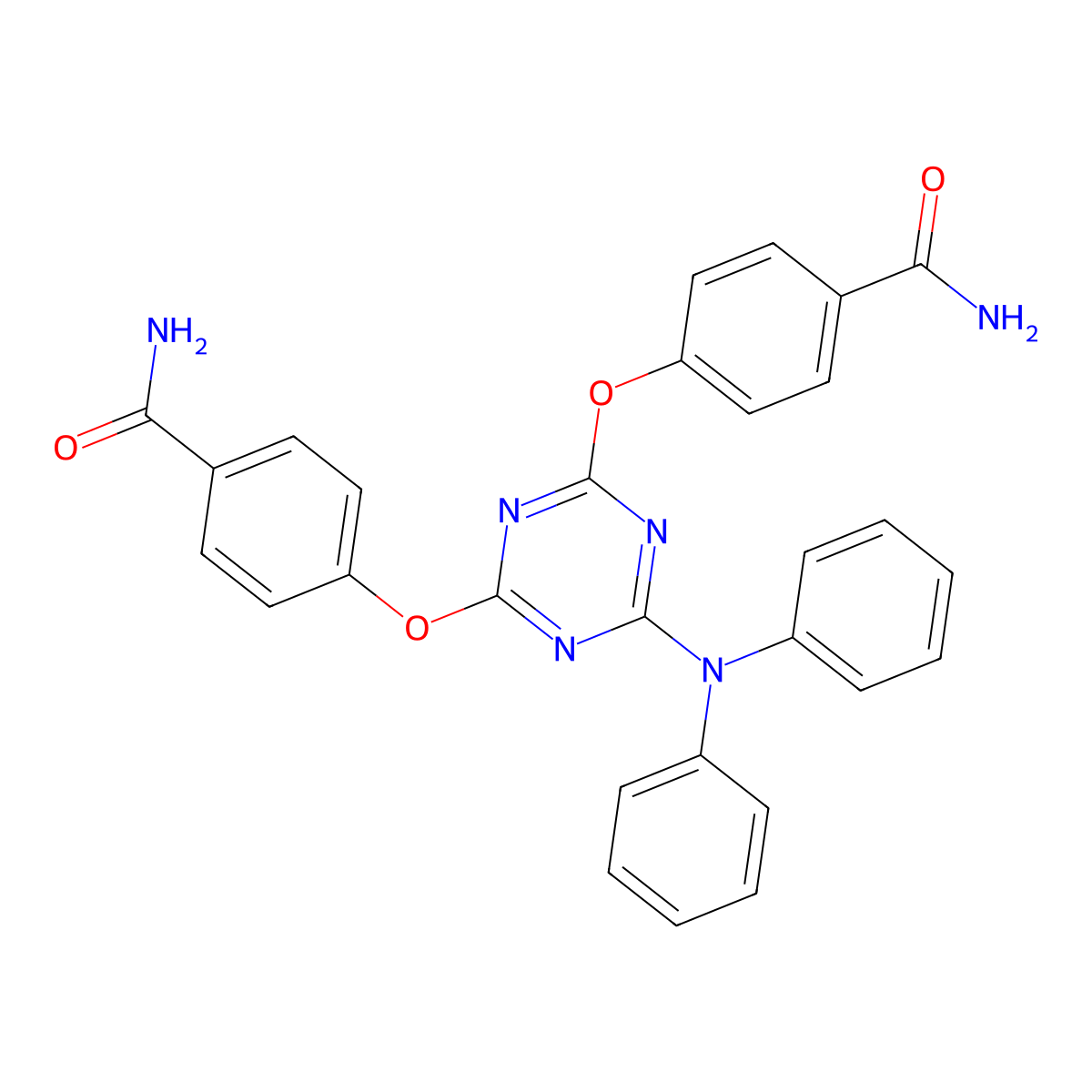 4-[[4-(4-carbamoylphenoxy)-6-(N-phenylanilino)-1,3,5-triazin-2-yl]oxy]benzamide molecular structure, CAS 80203-94-7