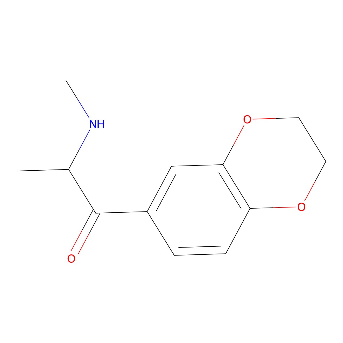 3,4-Ethylenedioxymethcathinone molecular structure, CAS 802041-86-7