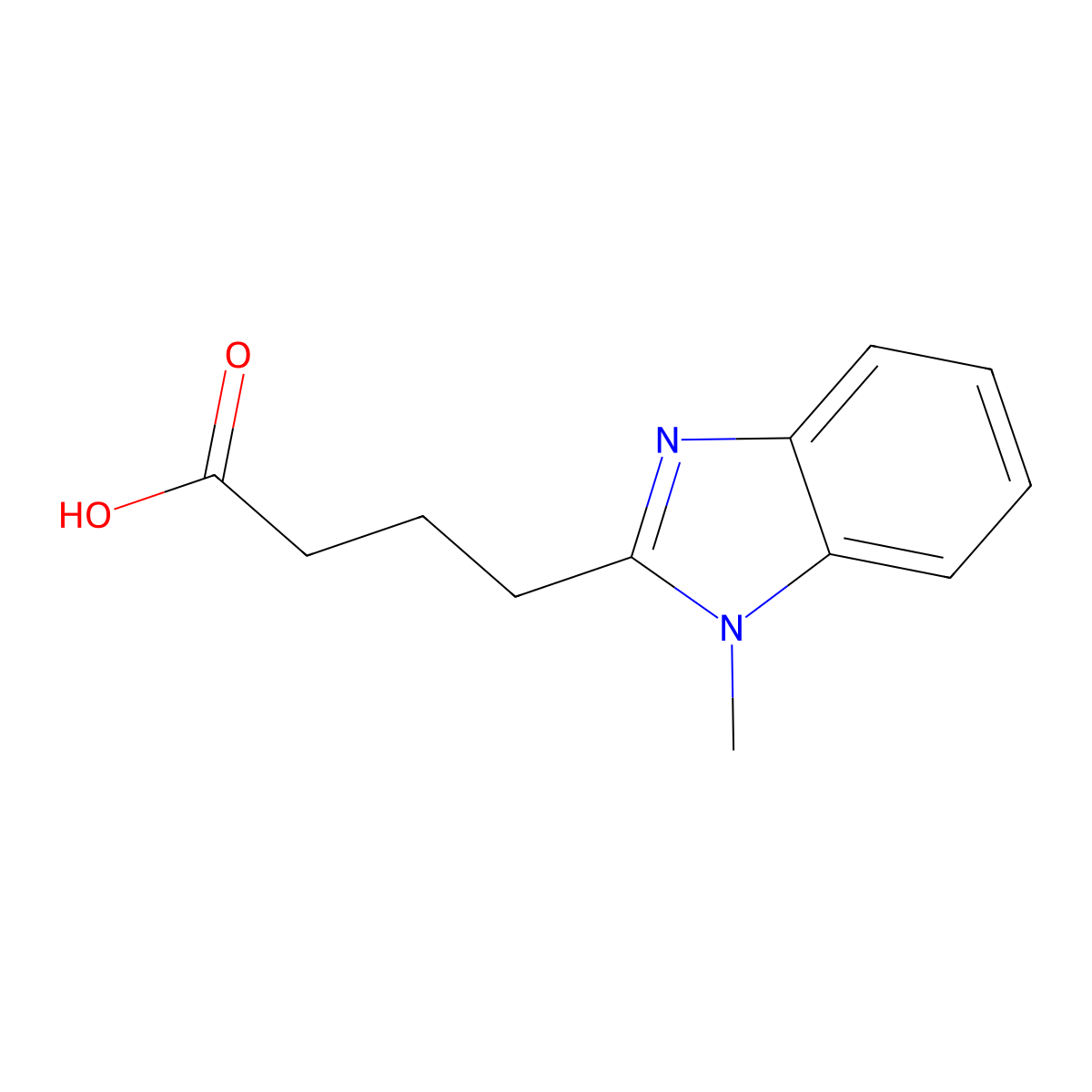 4-(1-methyl-1H-benzimidazol-2-yl)butanoic acid molecular structure, CAS 802044-51-5