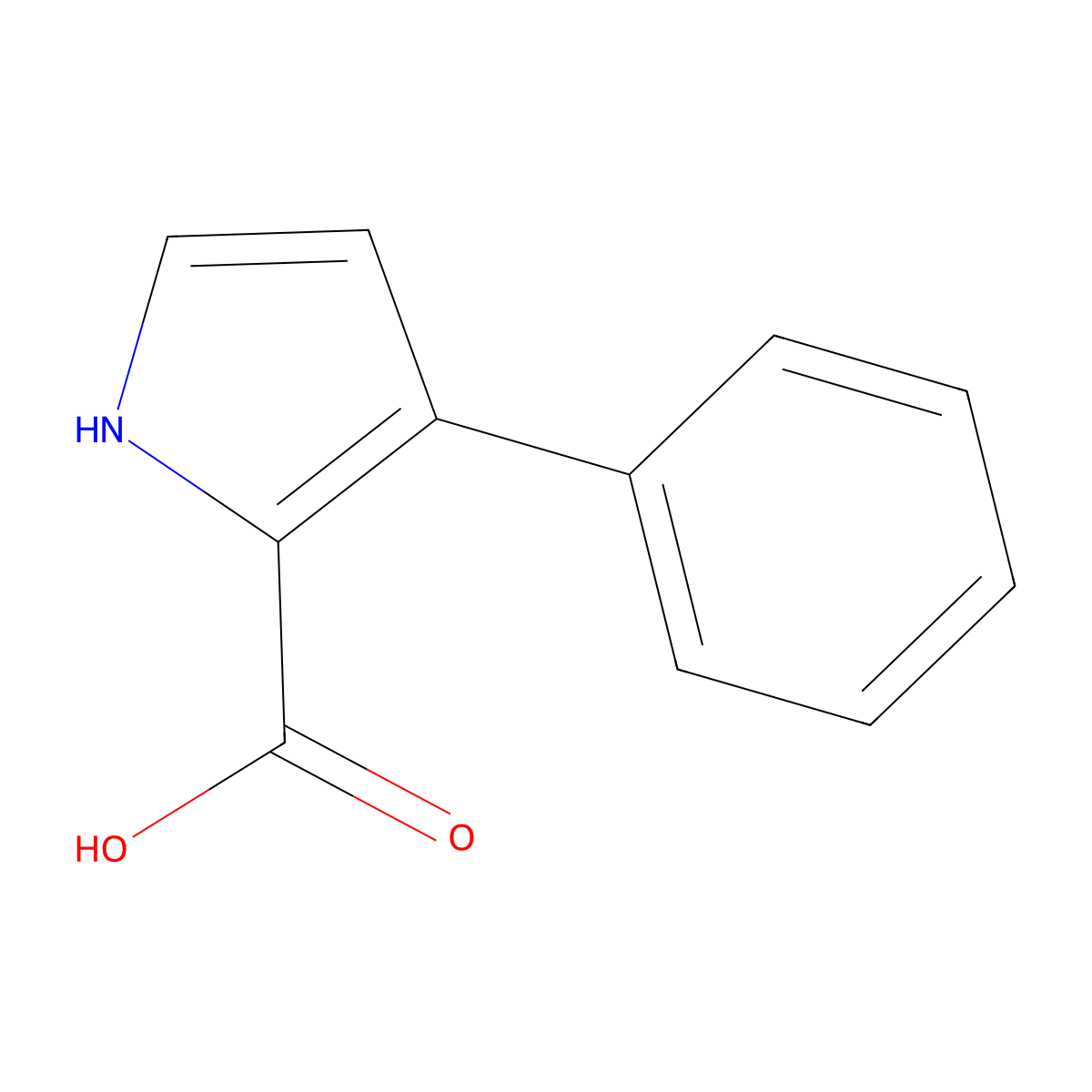 3-Phenyl-1H-pyrrole-2-carboxylic acid molecular structure, CAS 802052-63-7