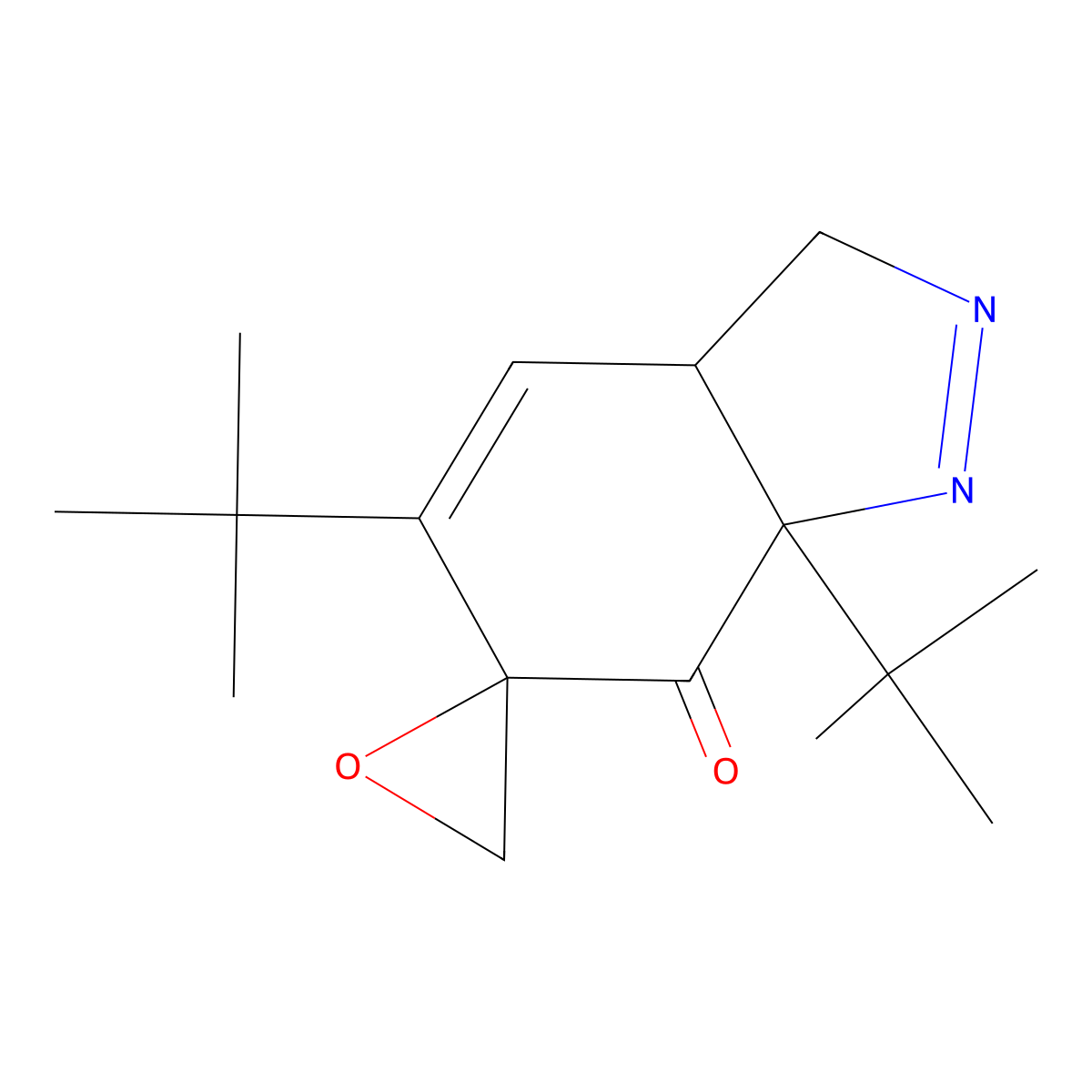 5,7a-Bis(1,1-dimethylethyl)-3a,7a-dihydrospiro[6H-indazole-6,2'-oxiran]-7(3H)-one molecular structure, CAS 80212-16-4
