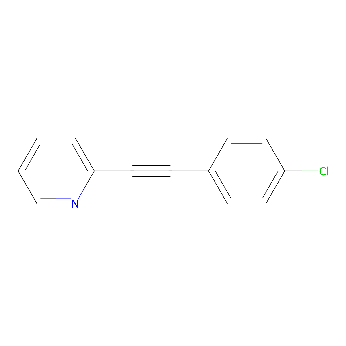 2-[2-(4-Chlorophenyl)ethynyl]pyridine molecular structure, CAS 80221-12-1