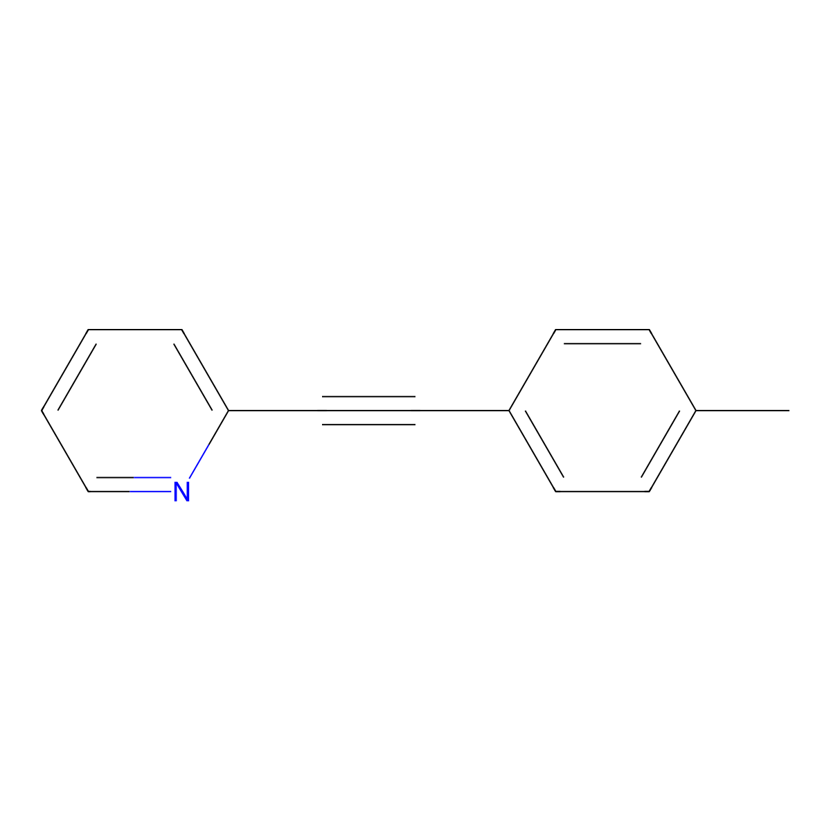 Pyridine, 2-[(4-methylphenyl)ethynyl]- molecular structure, CAS 80221-14-3
