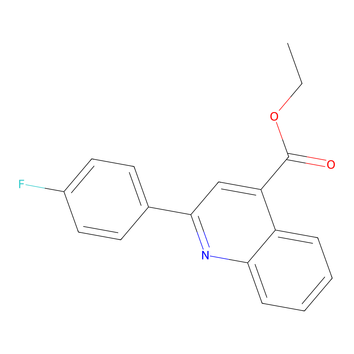 Ethyl 2-(4-fluorophenyl)-4-quinolinecarboxylate molecular structure, CAS 80221-35-8