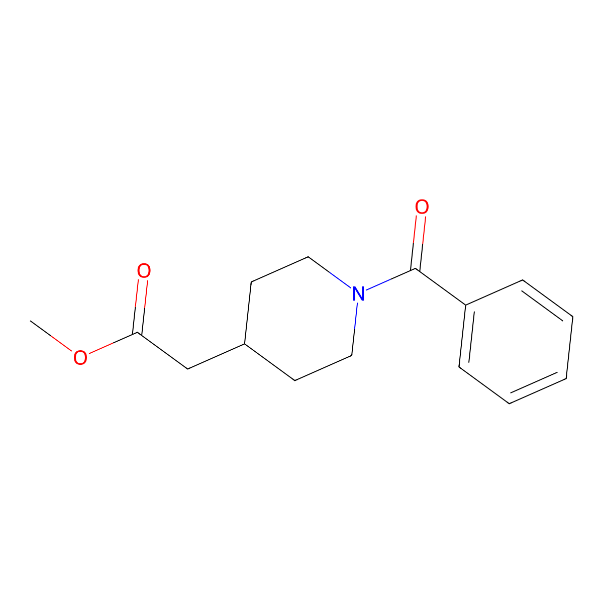 Methyl (1-benzoylpiperidin-4-yl)acetate molecular structure, CAS 80221-38-1