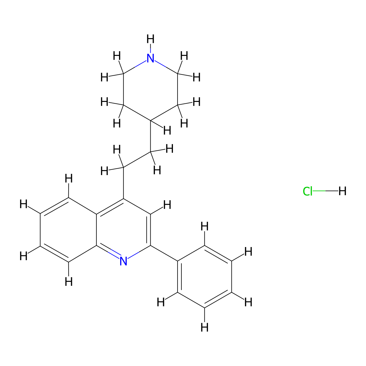 Pipequaline hydrochloride molecular structure, CAS 80221-58-5