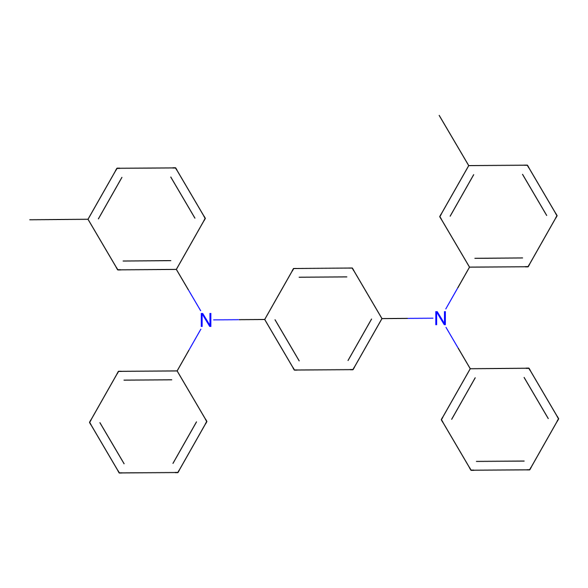 N,N'-Diphenyl-N,N'-di(m-tolyl)-1,4-phenylenediamine molecular structure, CAS 80223-29-6