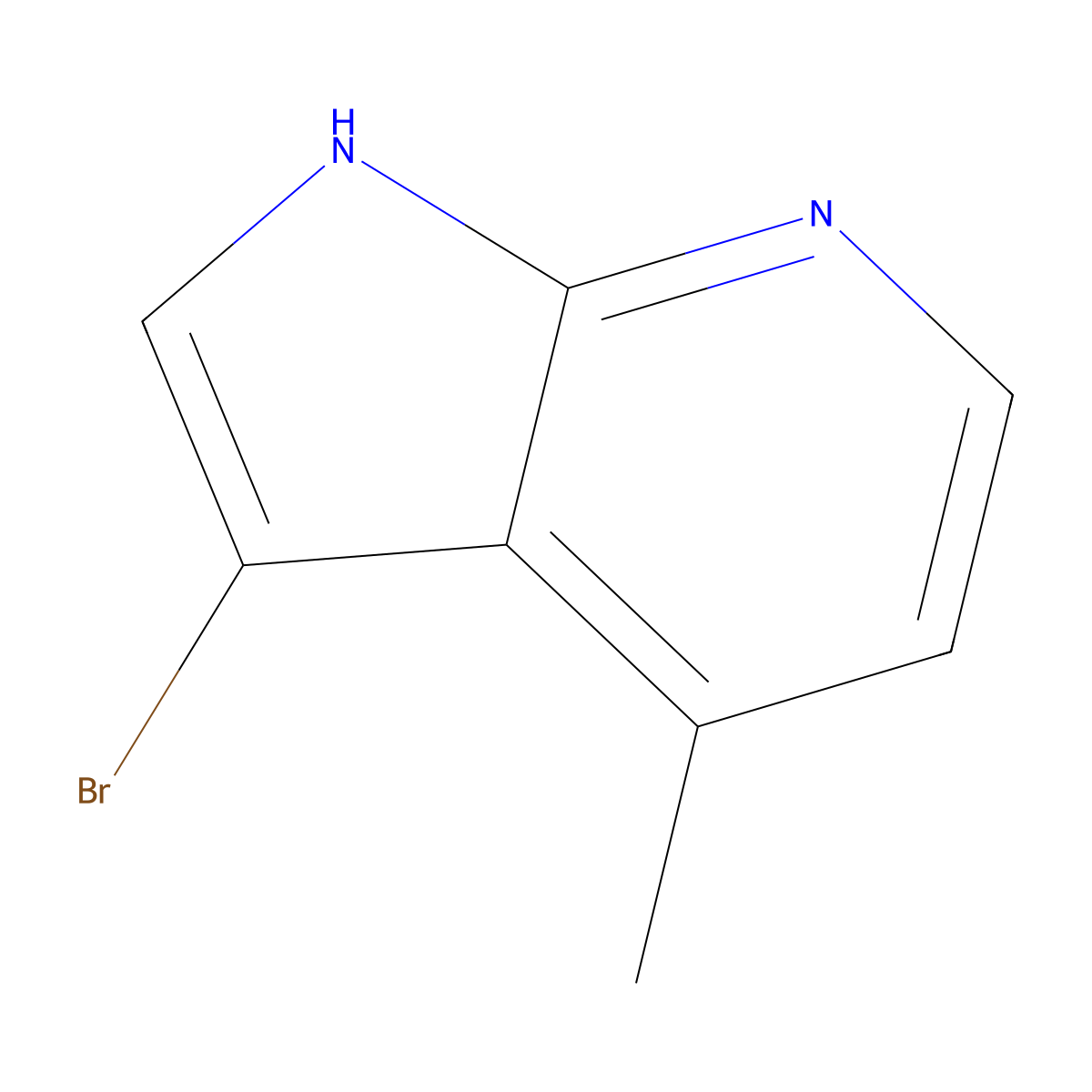 3-Bromo-4-methyl-1H-pyrrolo[2,3-b]pyridine molecular structure, CAS 802264-75-1