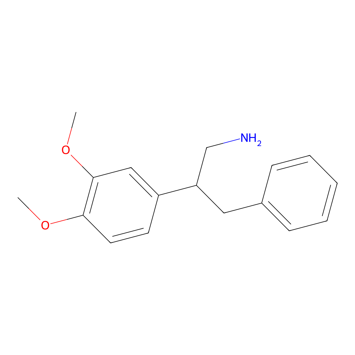 2-(3,4-Dimethoxyphenyl)-3-phenylpropan-1-amine molecular structure, CAS 802266-03-1