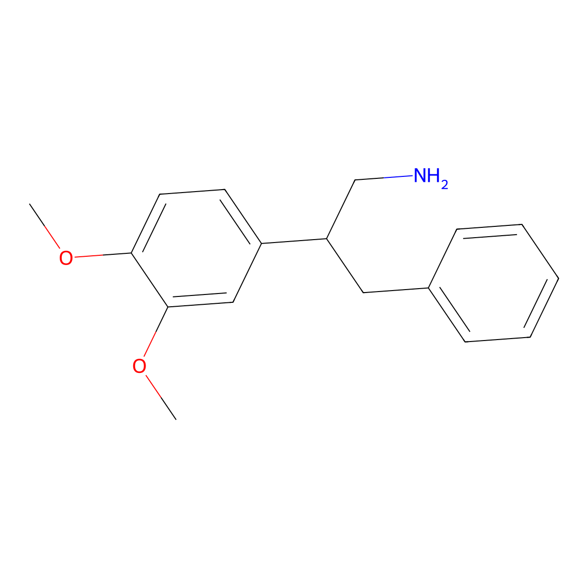 2-(3,4-Dimethoxyphenyl)-3-phenylpropan-1-amine molecular structure, CAS 802266-03-1