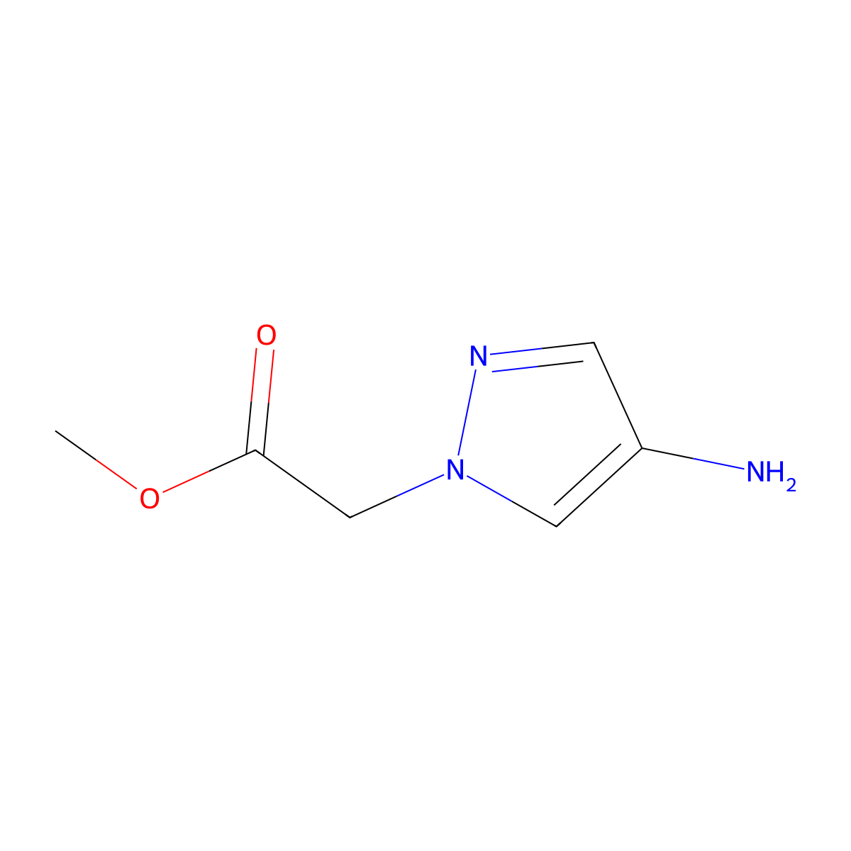 methyl 2-(4-amino-1H-pyrazol-1-yl)acetate molecular structure, CAS 802269-97-2
