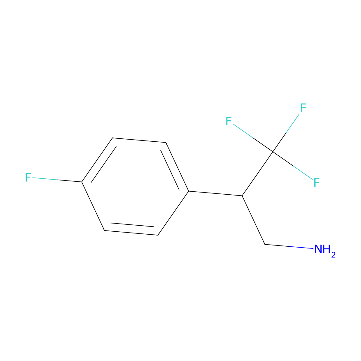 3,3,3-Trifluoro-2-(4-fluorophenyl)propan-1-amine molecular structure, CAS 802272-79-3