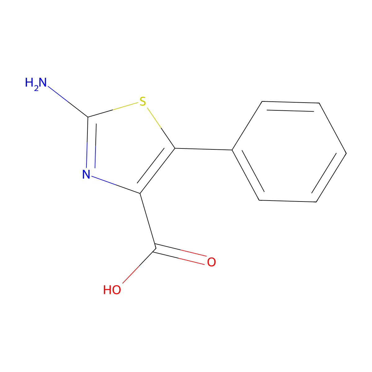 2-Amino-5-phenyl-1,3-thiazole-4-carboxylic acid molecular structure, CAS 802276-49-9