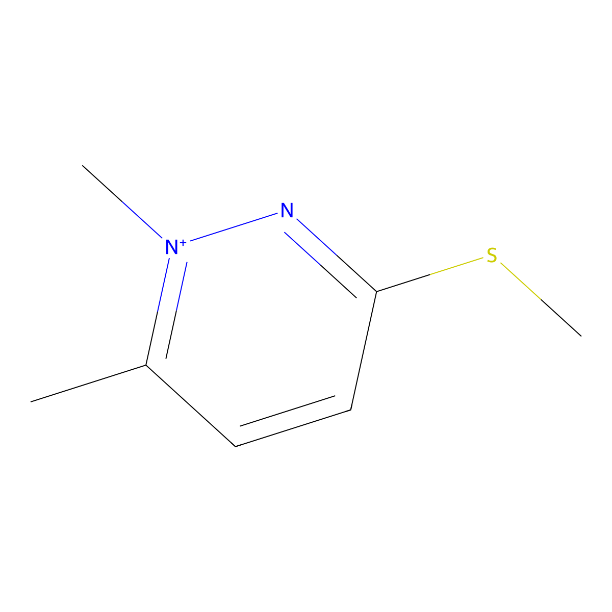 1,6-Dimethyl-3-(methylsulfanyl)pyridazin-1-ium molecular structure, CAS 802279-58-9