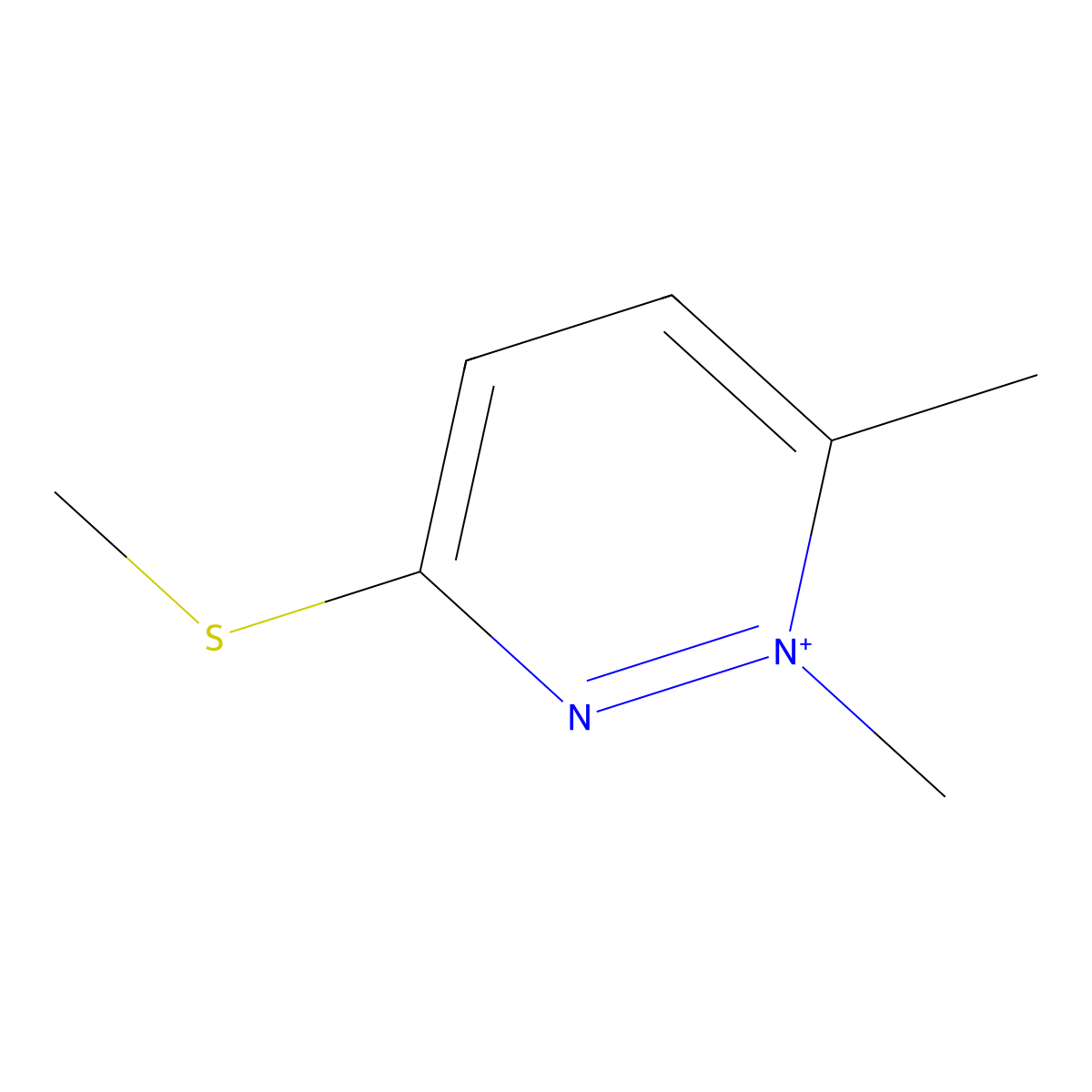 1,6-Dimethyl-3-(methylsulfanyl)pyridazin-1-ium molecular structure, CAS 802279-58-9