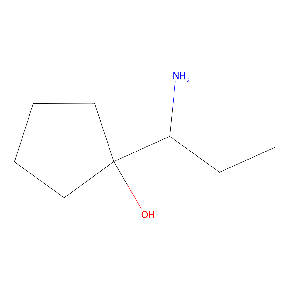 1-(1-Aminopropyl)cyclopentan-1-ol molecular structure, CAS 802282-10-6