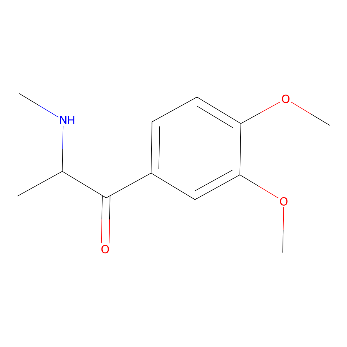 3,4-Dimethoxymethcathinone molecular structure, CAS 802301-79-7