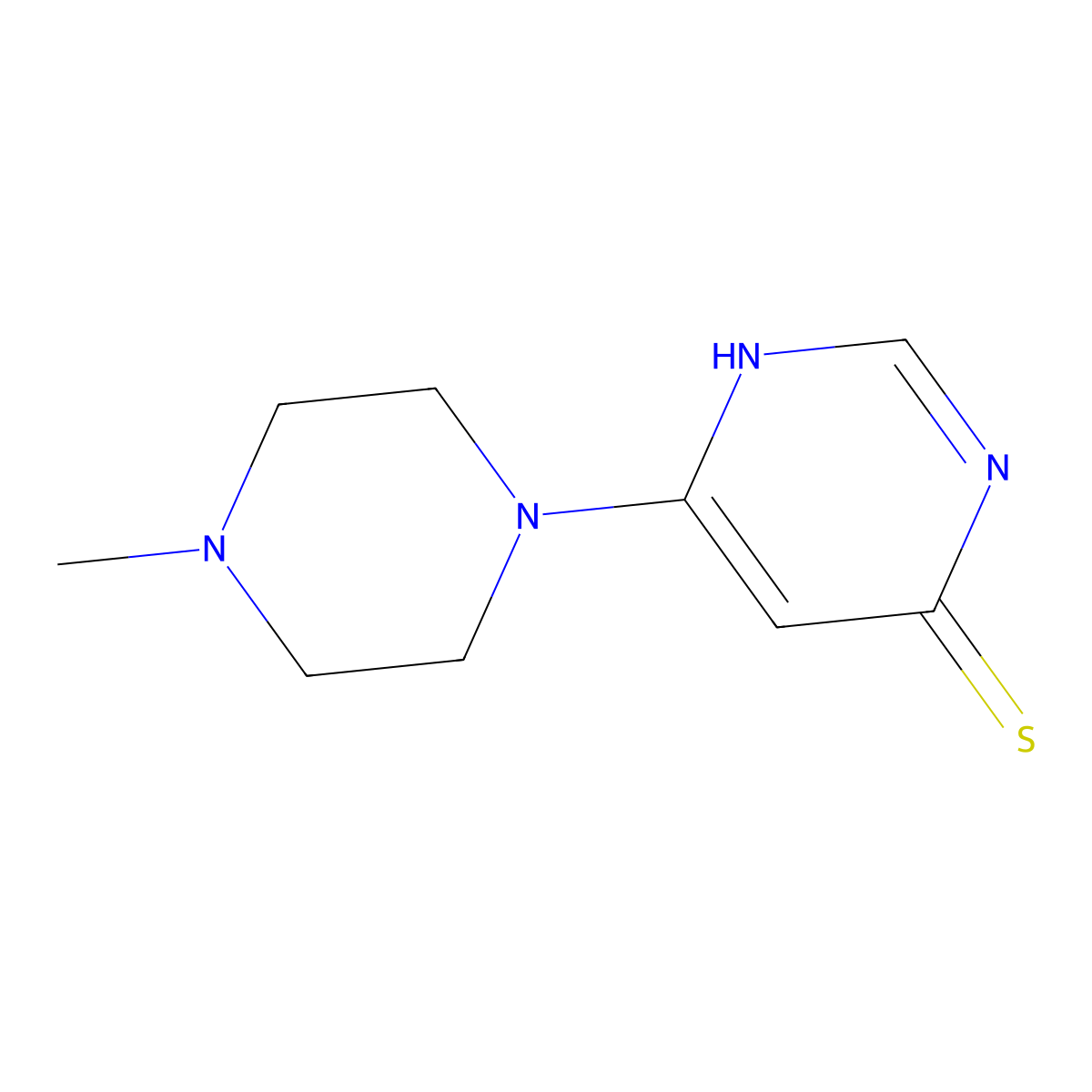 4-Pyrimidinethiol,6-(4-methyl-1-piperazinyl)- molecular structure, CAS 802314-51-8